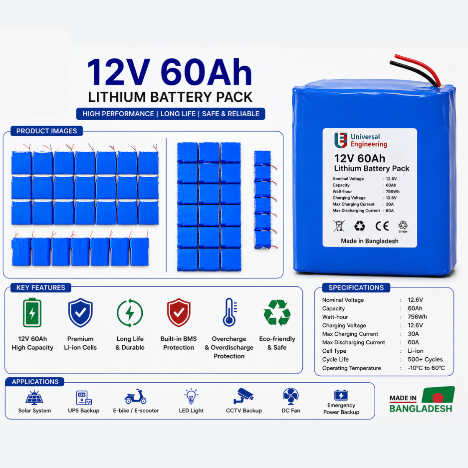 12V 60Ah Lithium Battery Price in Bangladesh - Image 2