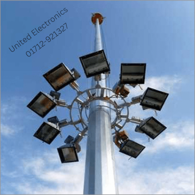 Circular high mast carriage with multiple LED floodlights